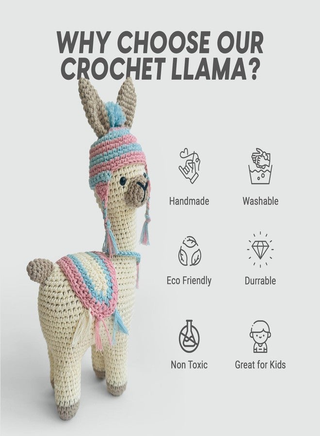 Kind Strings - Handmade Crochet Llama Soft Toy - Plush Stuffed Animal for Babies & Kids - Montessori Gift for Baby Girl or Boy - Safe, Cute & Adorable Nursery Decor - Image 3